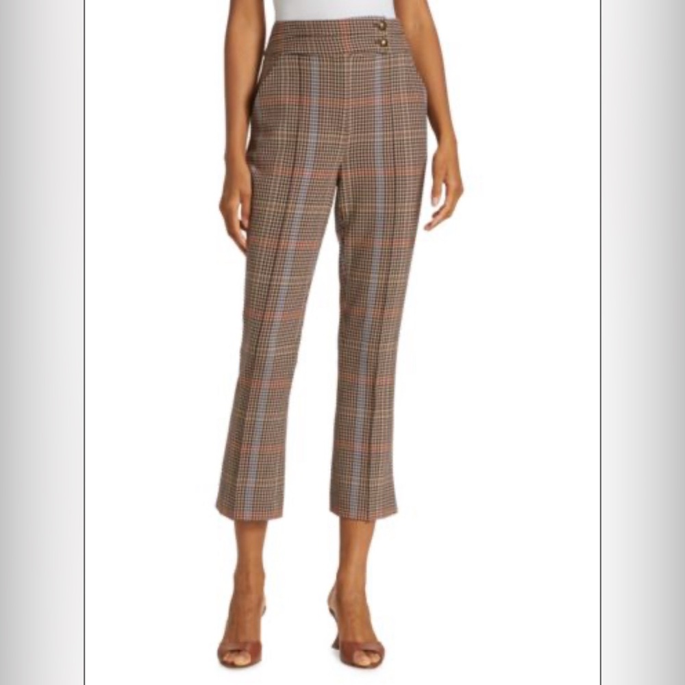 Veronica Beard Montlake houndstooth tweed kick-flare pants NWT